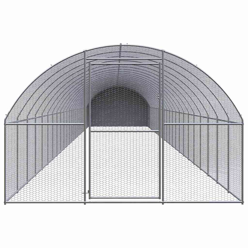 vidaXL Outdoor Chicken Coop 3x24x2 m Galvanised Steel 2