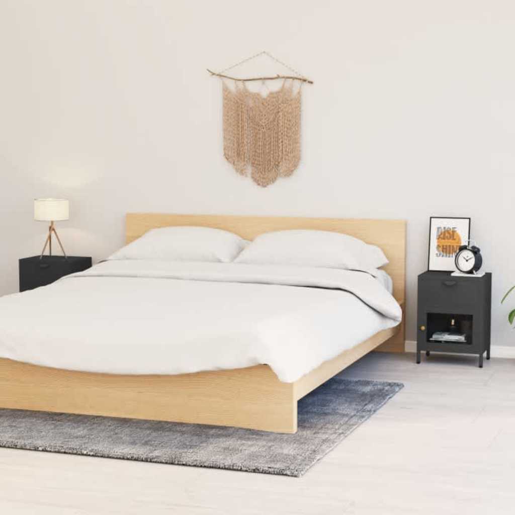 Nightstand 40x30x54,5 cm Steel and Glass Anthracite 2