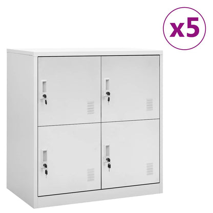 vidaXL Locker Cabinets 5 pcs Light Grey 90x45x92,5 cm Steel 1
