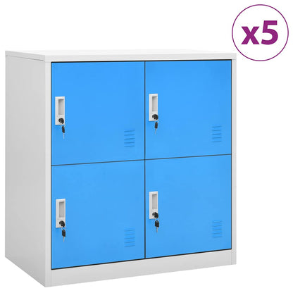 vidaXL Locker Cabinets 5 pcs Light Grey and Blue 90x45x92,5 cm Steel 1