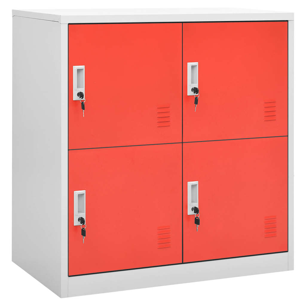 vidaXL Locker Cabinets 5 pcs Light Grey and Red 90x45x92,5 cm Steel 2