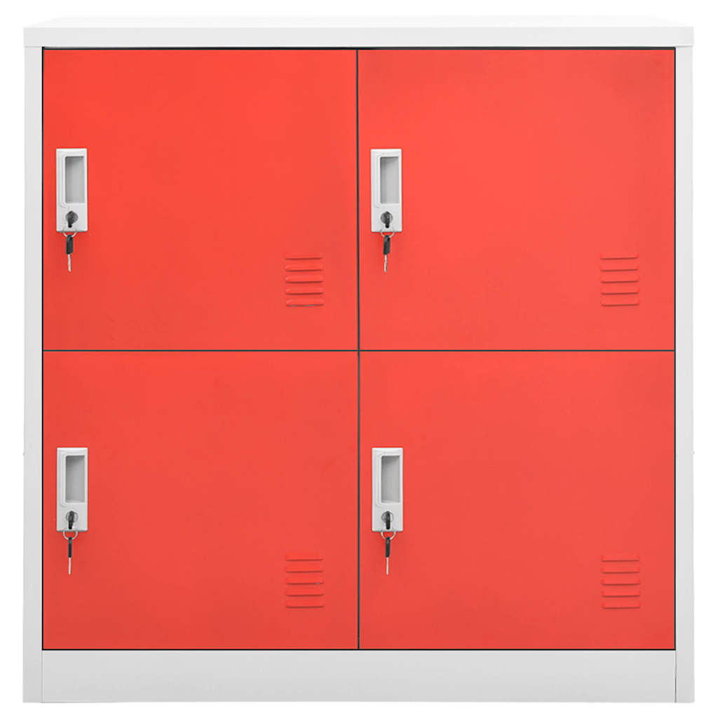 vidaXL Locker Cabinets 5 pcs Light Grey and Red 90x45x92,5 cm Steel 3