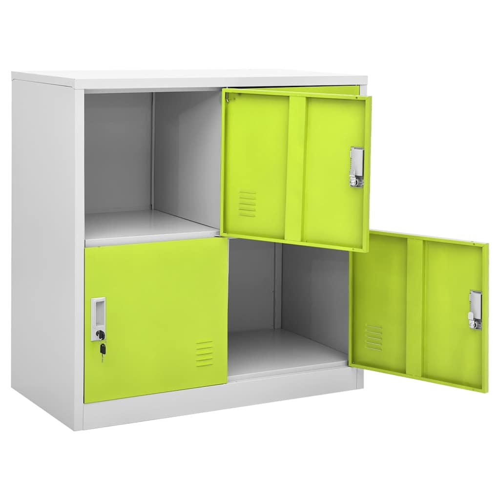 vidaXL Locker Cabinets 5 pcs Light Grey and Green 90x45x92,5 cm Steel 6
