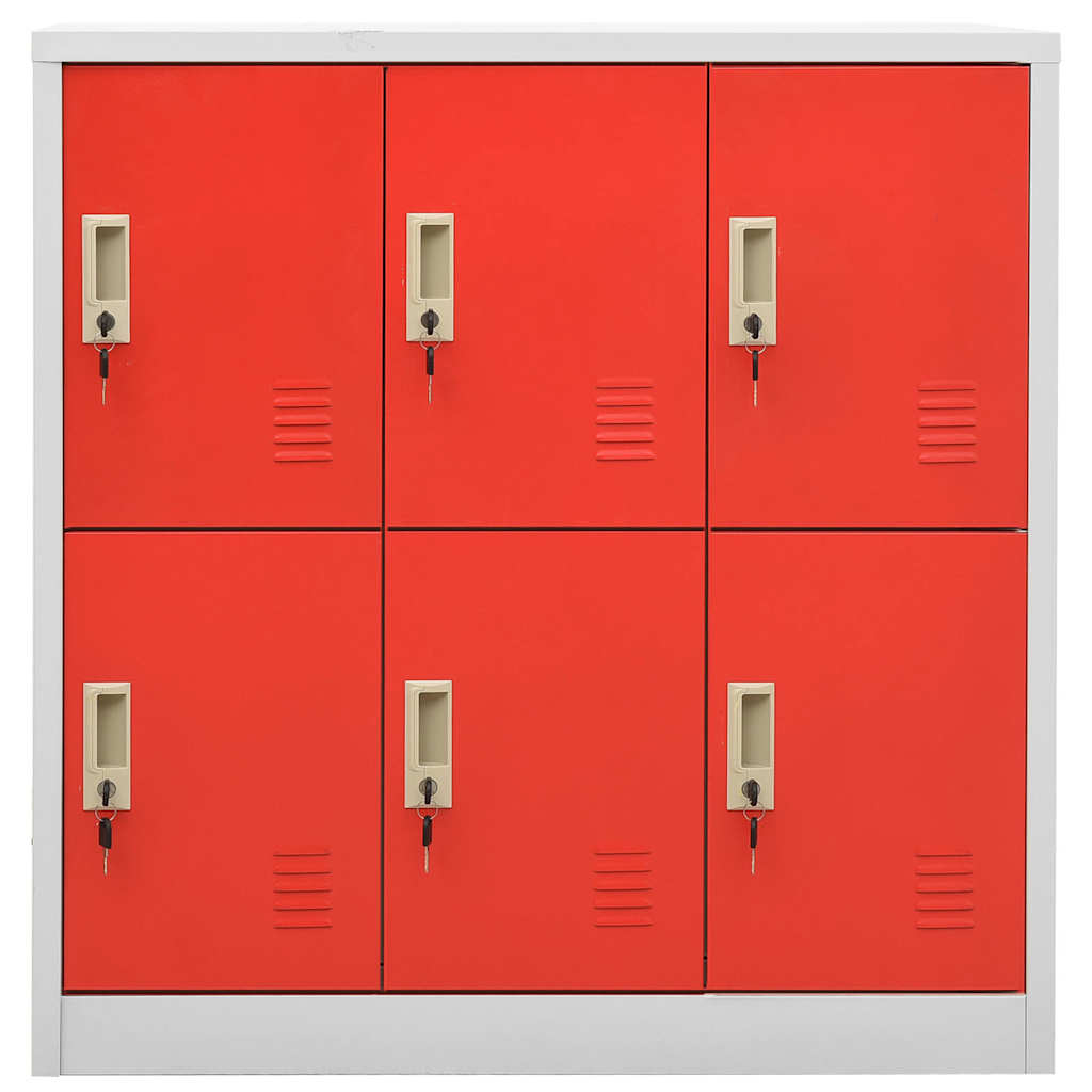vidaXL Locker Cabinets 5 pcs Light Grey and Red 90x45x92,5 cm Steel 3