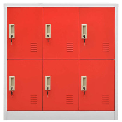 vidaXL Locker Cabinets 5 pcs Light Grey and Red 90x45x92,5 cm Steel 3