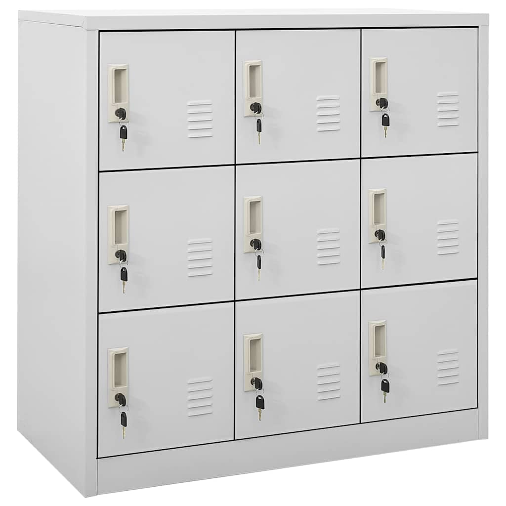 Locker Cabinets 90x45x92,5 cm Steel With 9 lockers Light grey