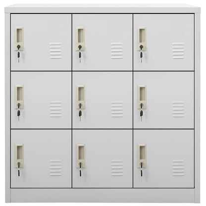 Locker Cabinets 90x45x92,5 cm Steel With 9 lockers Light grey