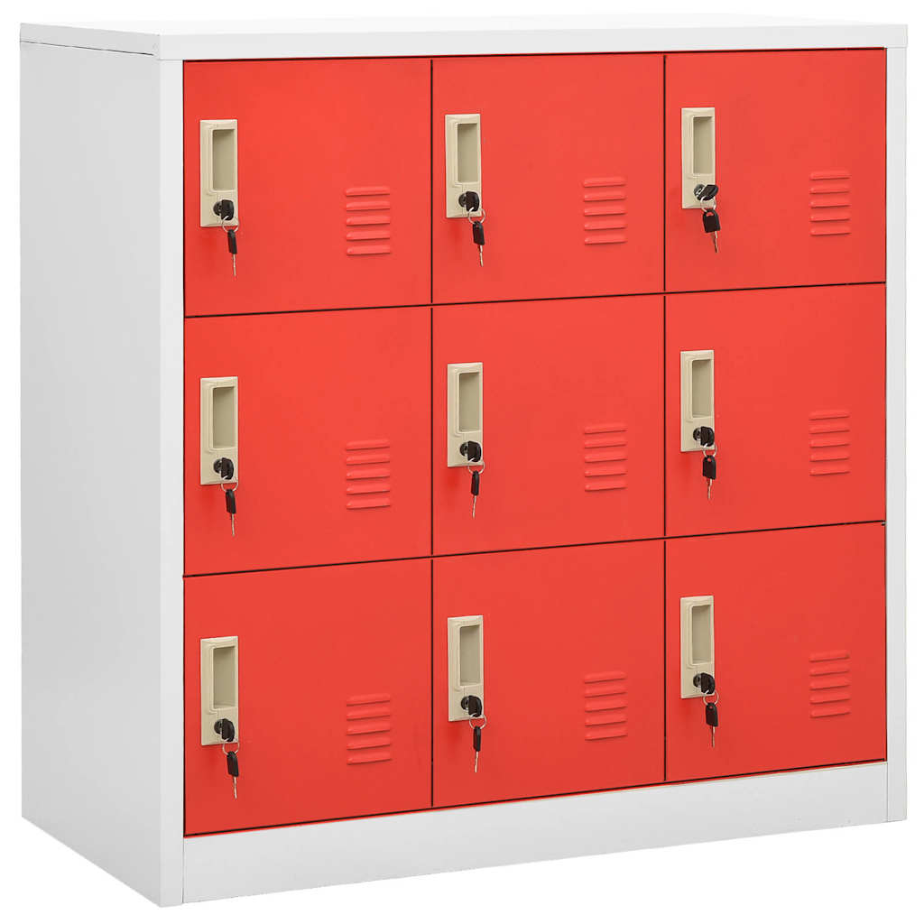 vidaXL Locker Cabinets 5 pcs Light Grey and Red 90x45x92,5 cm Steel 2