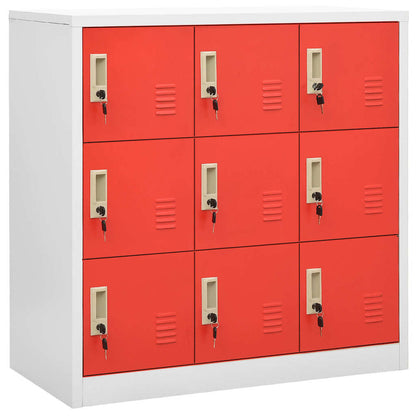vidaXL Locker Cabinets 5 pcs Light Grey and Red 90x45x92,5 cm Steel 2