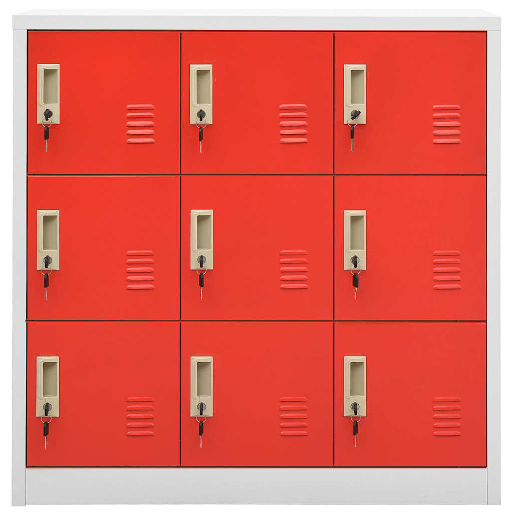 vidaXL Locker Cabinets 5 pcs Light Grey and Red 90x45x92,5 cm Steel 3