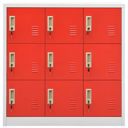 vidaXL Locker Cabinets 5 pcs Light Grey and Red 90x45x92,5 cm Steel 3