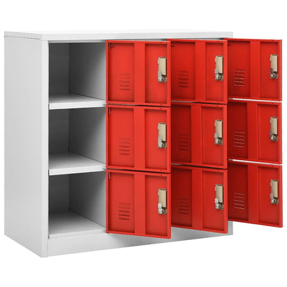 vidaXL Locker Cabinets 5 pcs Light Grey and Red 90x45x92,5 cm Steel 6