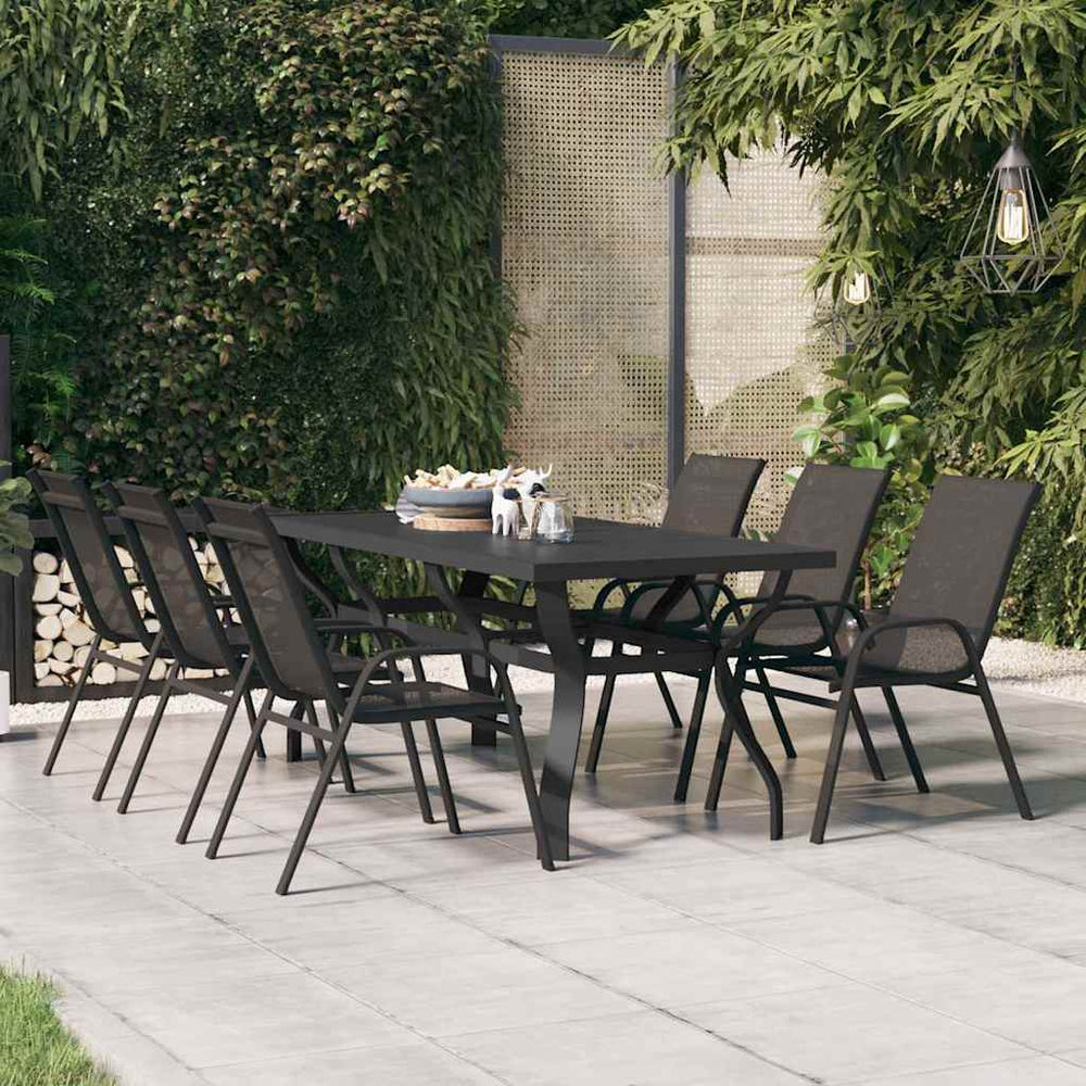 vidaXL Garden Table Steel and Glass