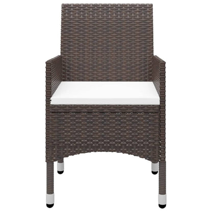 vidaXL 7 Piece Garden Dining Set with Cushions Brown 4