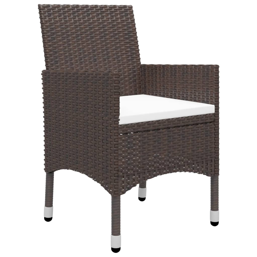 vidaXL 9 Piece Garden Dining Set with Cushions Brown 3