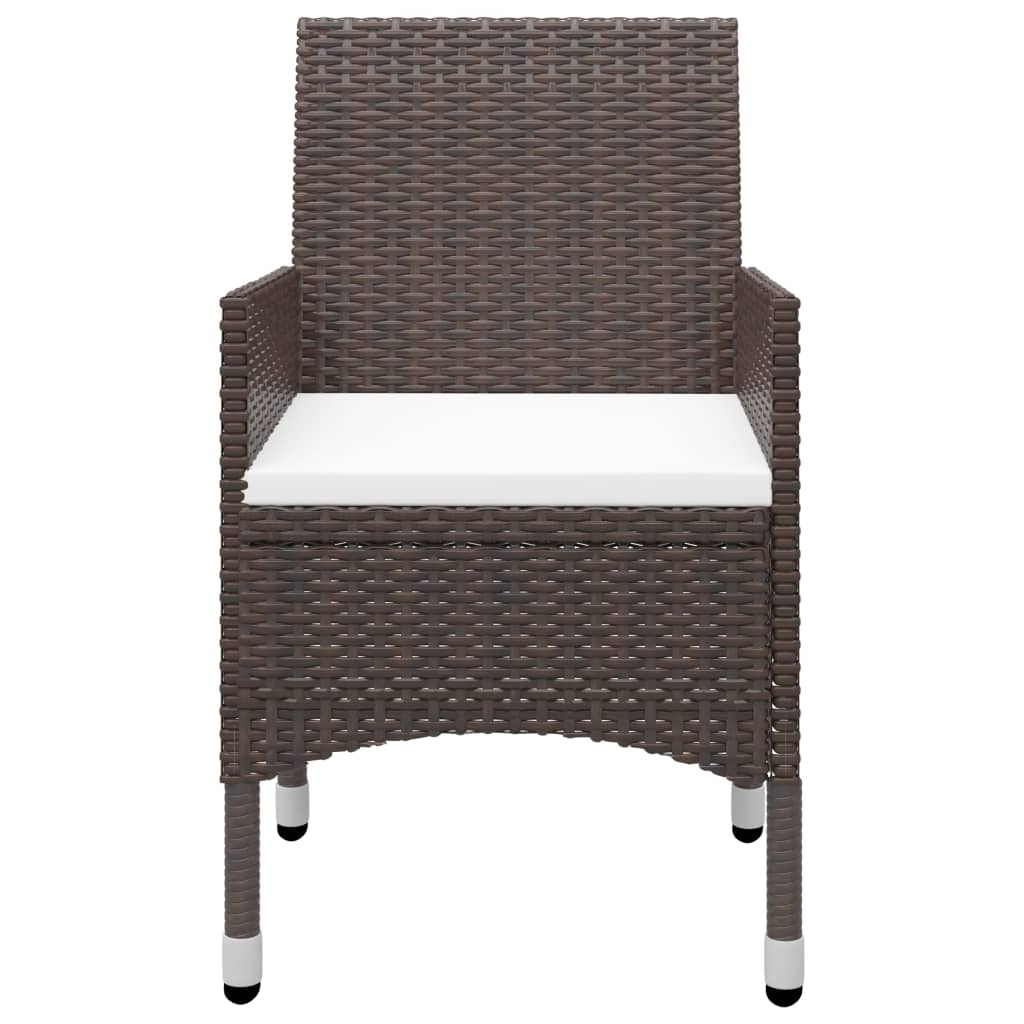 vidaXL 9 Piece Garden Dining Set with Cushions Brown 4