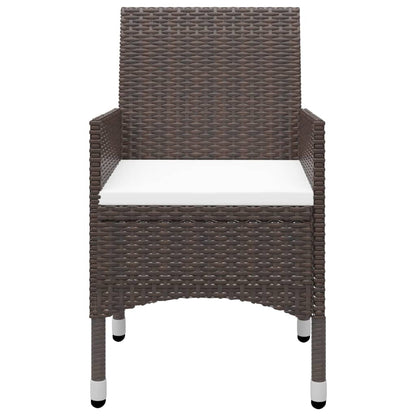 vidaXL 9 Piece Garden Dining Set with Cushions Brown 4