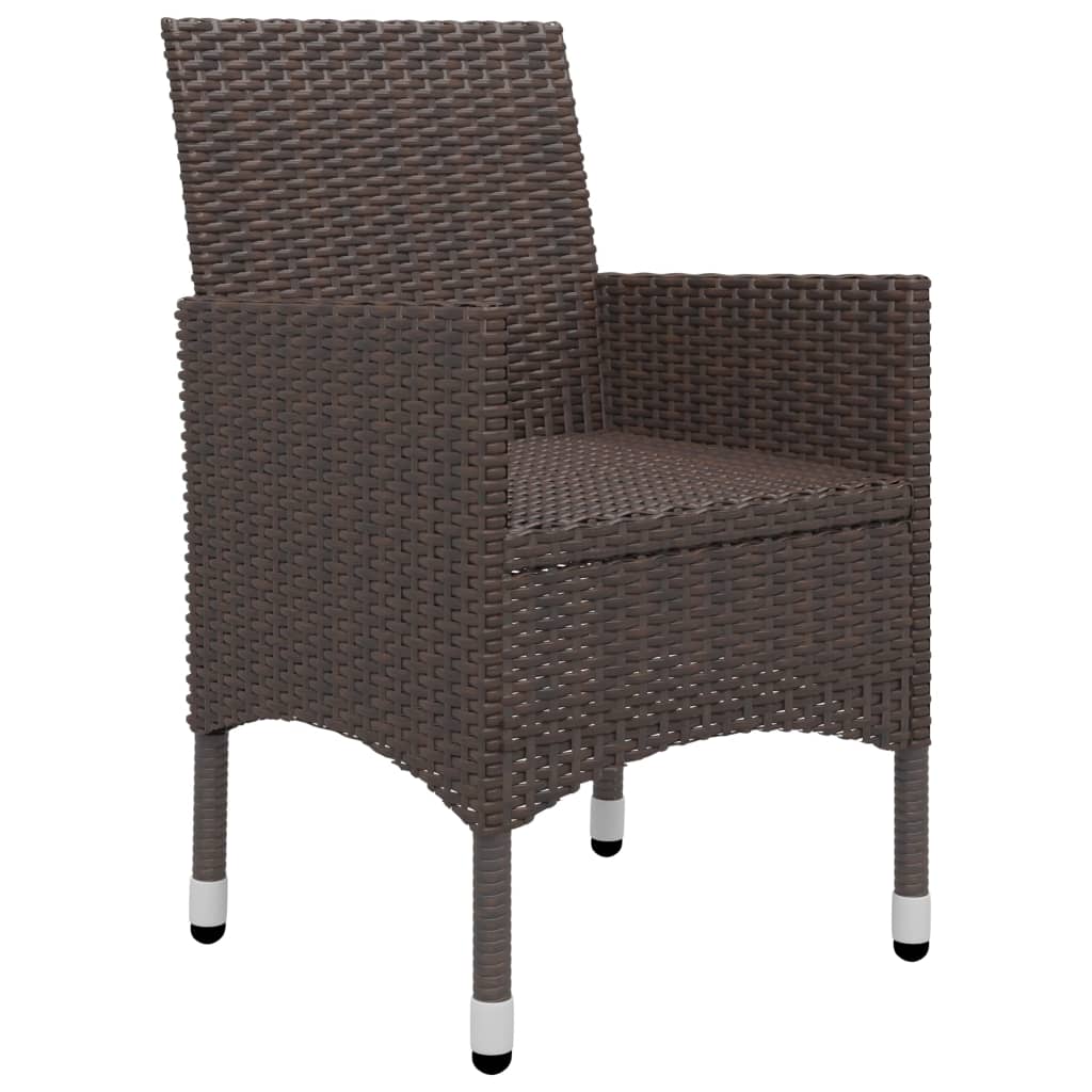 vidaXL 9 Piece Garden Dining Set with Cushions Brown 5