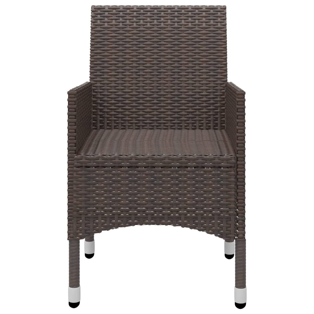 vidaXL 9 Piece Garden Dining Set with Cushions Brown 6
