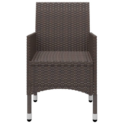 vidaXL 9 Piece Garden Dining Set with Cushions Brown 6