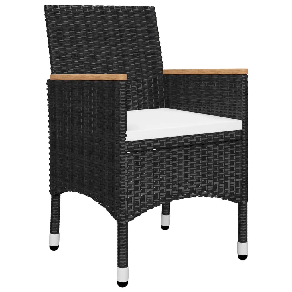 vidaXL 9 Piece Garden Dining Set with Cushions Black 3