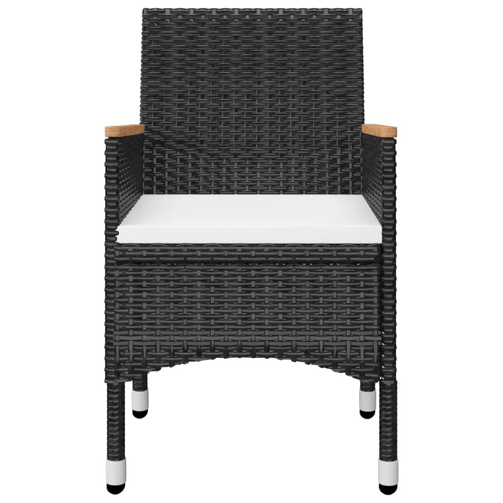 vidaXL 9 Piece Garden Dining Set with Cushions Black 4