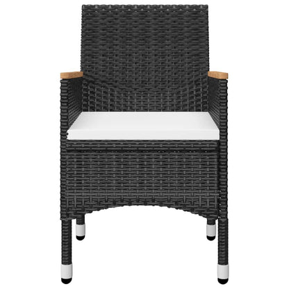vidaXL 9 Piece Garden Dining Set with Cushions Black 4