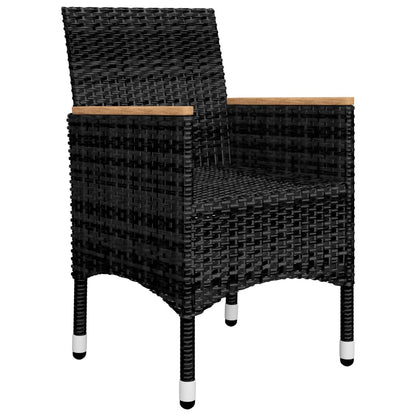 vidaXL 9 Piece Garden Dining Set with Cushions Black 5