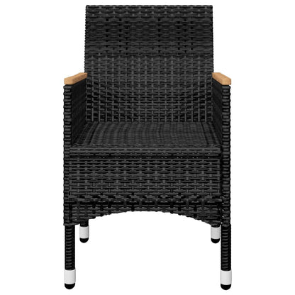 vidaXL 9 Piece Garden Dining Set with Cushions Black 6