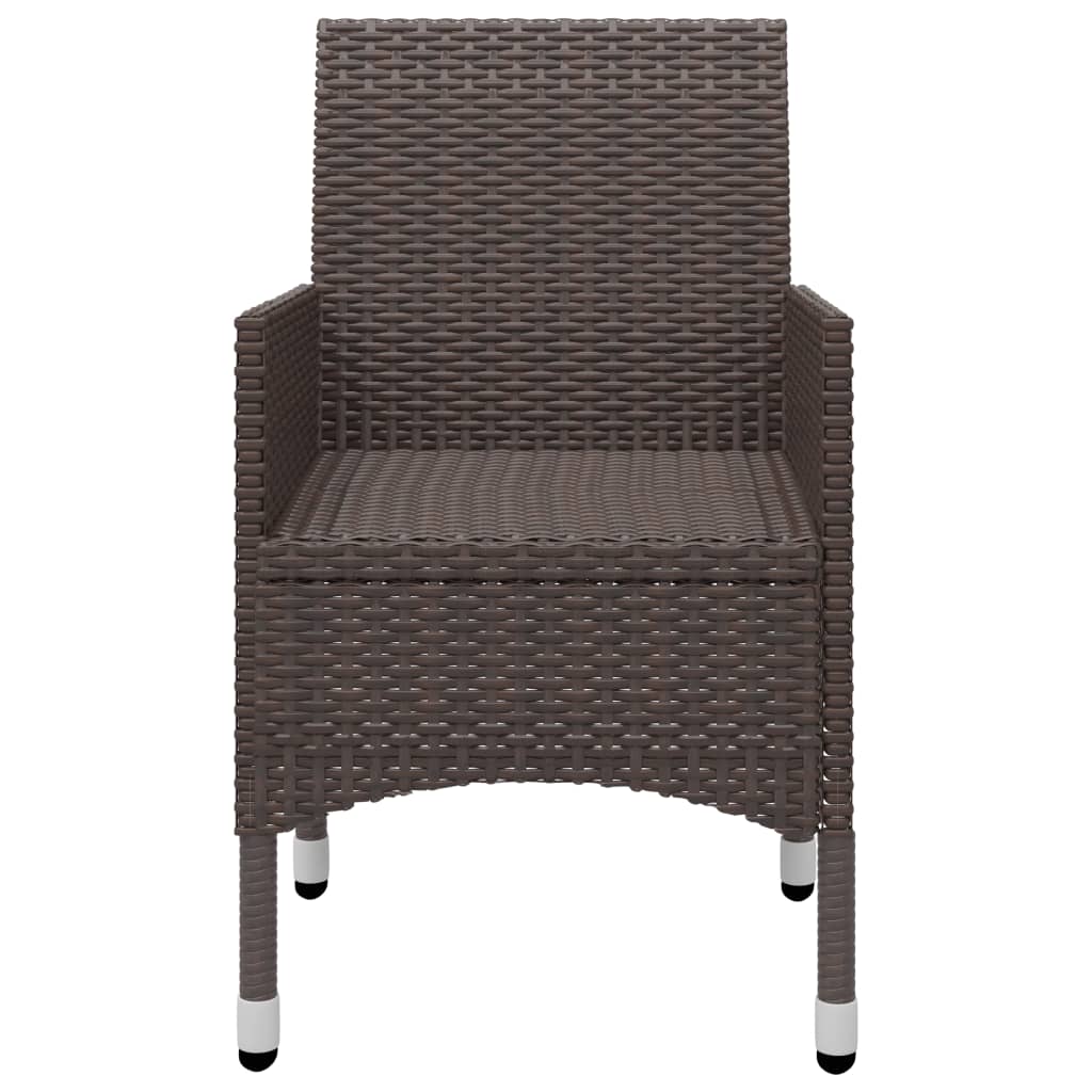 5 Piece Garden Dining Set with Cushions Brown 88 cm table length