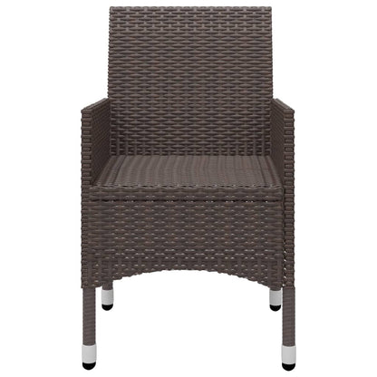 5 Piece Garden Dining Set with Cushions Brown 88 cm table length