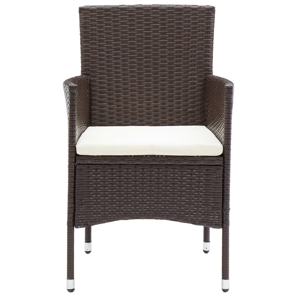 vidaXL 7 Piece Garden Dining Set with Cushions Brown 5