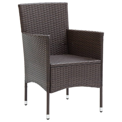 vidaXL 7 Piece Garden Dining Set with Cushions Brown 6