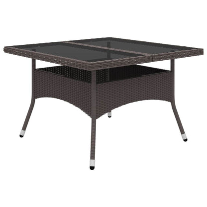 vidaXL 9 Piece Garden Dining Set Poly Rattan and Tempered Glass Brown 6