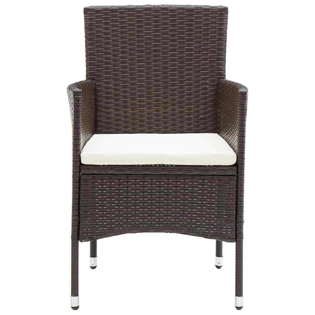 vidaXL 11 Piece Garden Dining Set Poly Rattan Brown 5