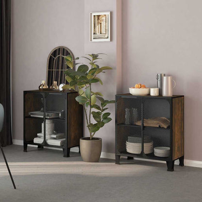 Storage Cabinet 72x36x82 cm Metal and MDF 2