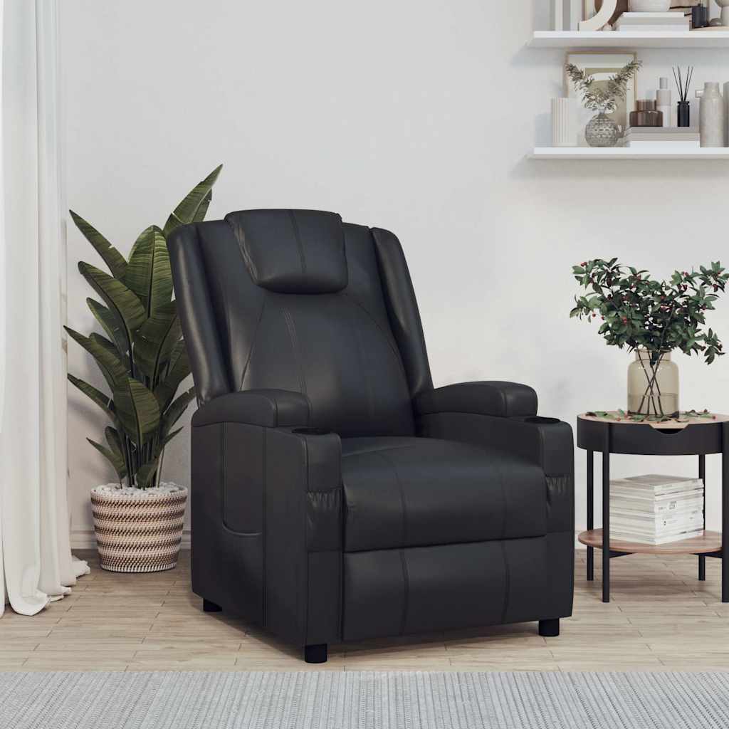 Recliner Chair Faux Leather black