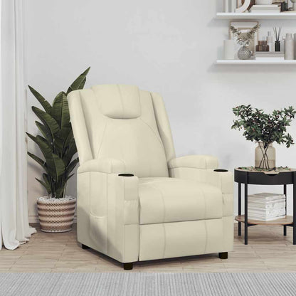 Recliner Chair Faux Leather cream