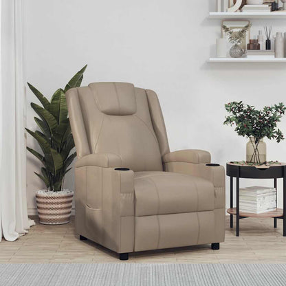 Recliner Chair Faux Leather cappuccino