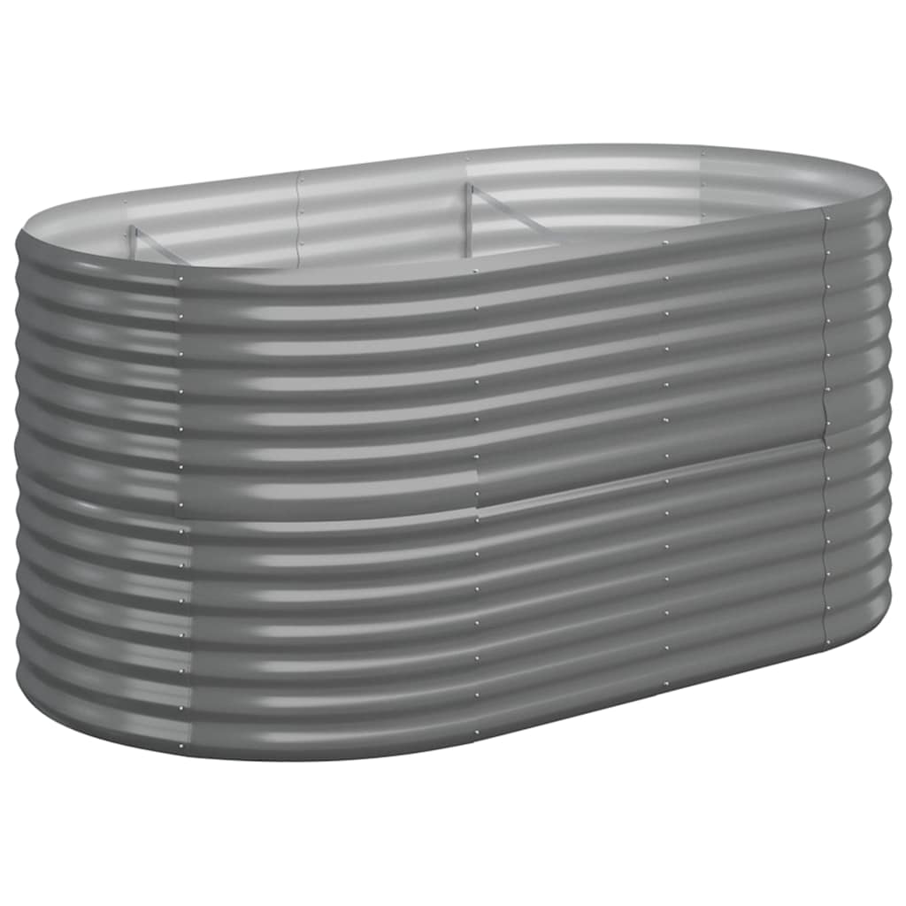 Garden Raised Bed Galvanised Steel Height 68 cm Grey 152 cm