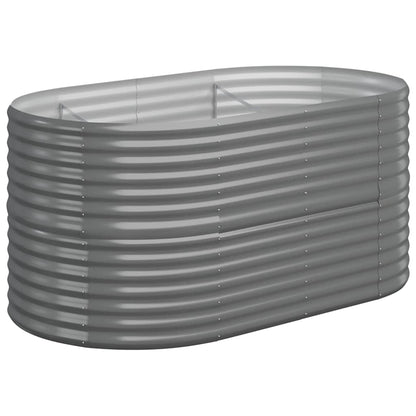 Garden Raised Bed Galvanised Steel Height 68 cm Grey 152 cm