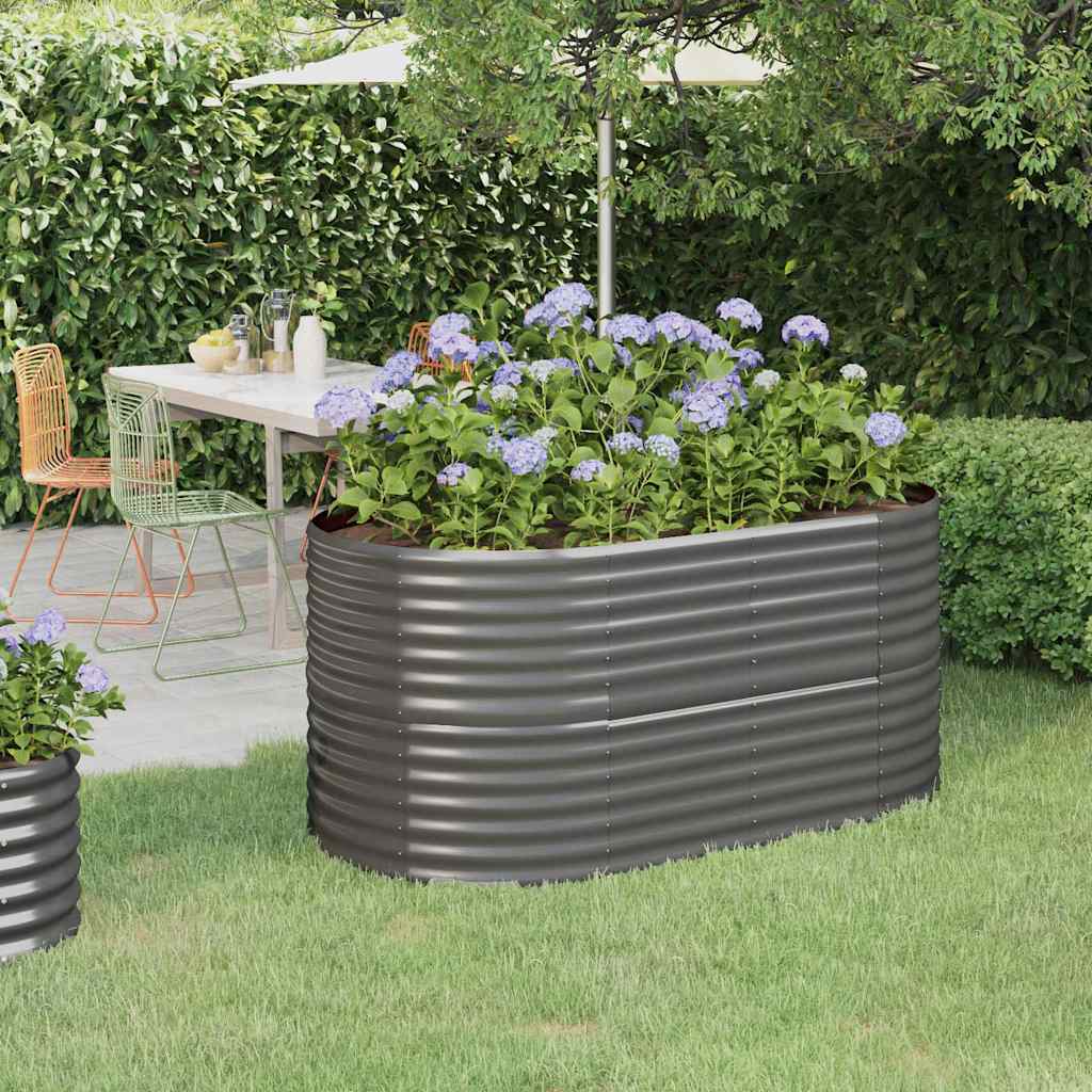 Garden Raised Bed Galvanised Steel Height 68 cm Grey 152 cm
