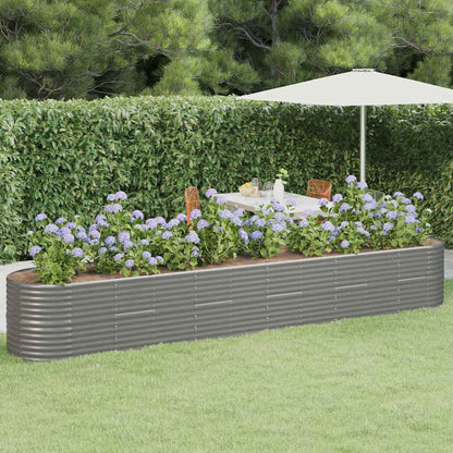 Garden Raised Bed Galvanised Steel Height 68 cm Grey 440 cm