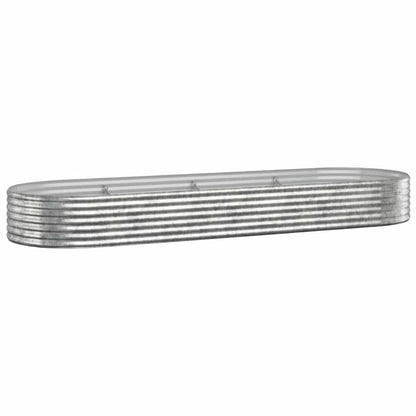 Garden Raised Bed Galvanised Steel Depth 100 cm Silver 322 cm