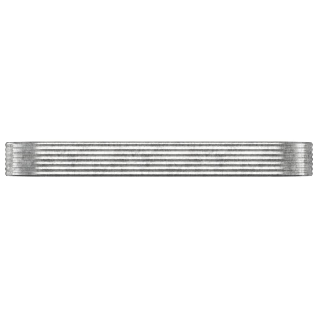 Garden Raised Bed Galvanised Steel Depth 100 cm Silver 322 cm