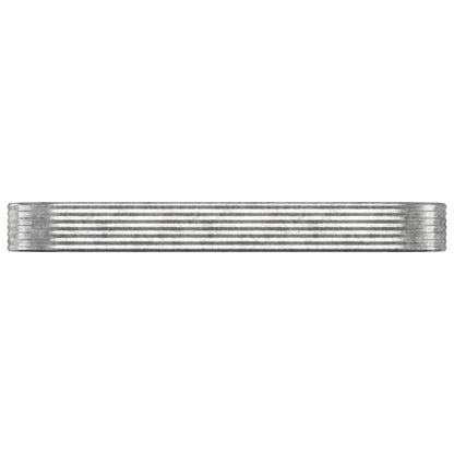 Garden Raised Bed Galvanised Steel Depth 100 cm Silver 322 cm