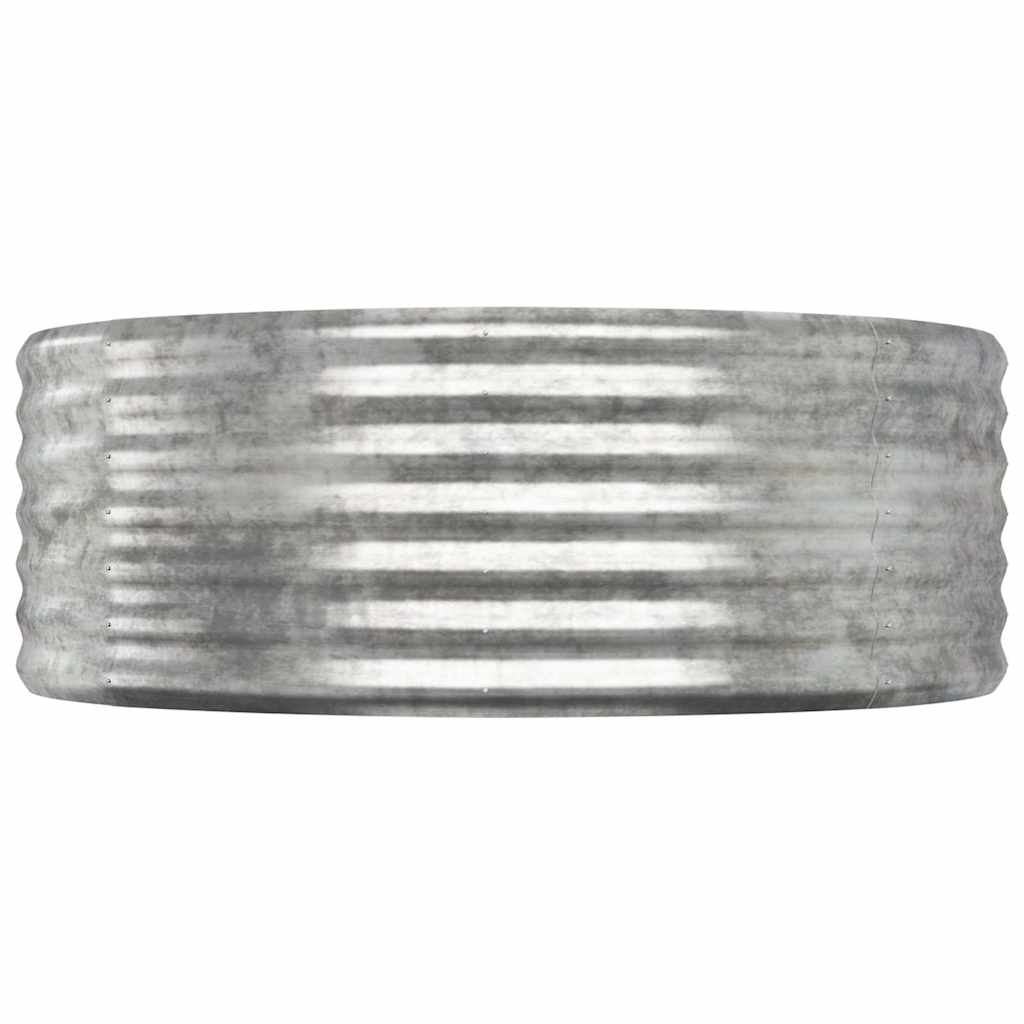 Garden Raised Bed Galvanised Steel Depth 100 cm Silver 322 cm