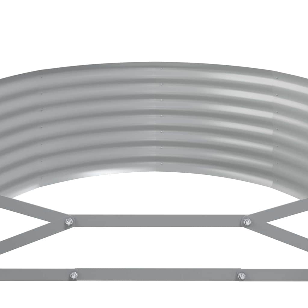 Garden Raised Bed Galvanised Steel Depth 100 cm Silver 322 cm