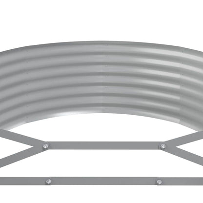 Garden Raised Bed Galvanised Steel Depth 100 cm Silver 322 cm