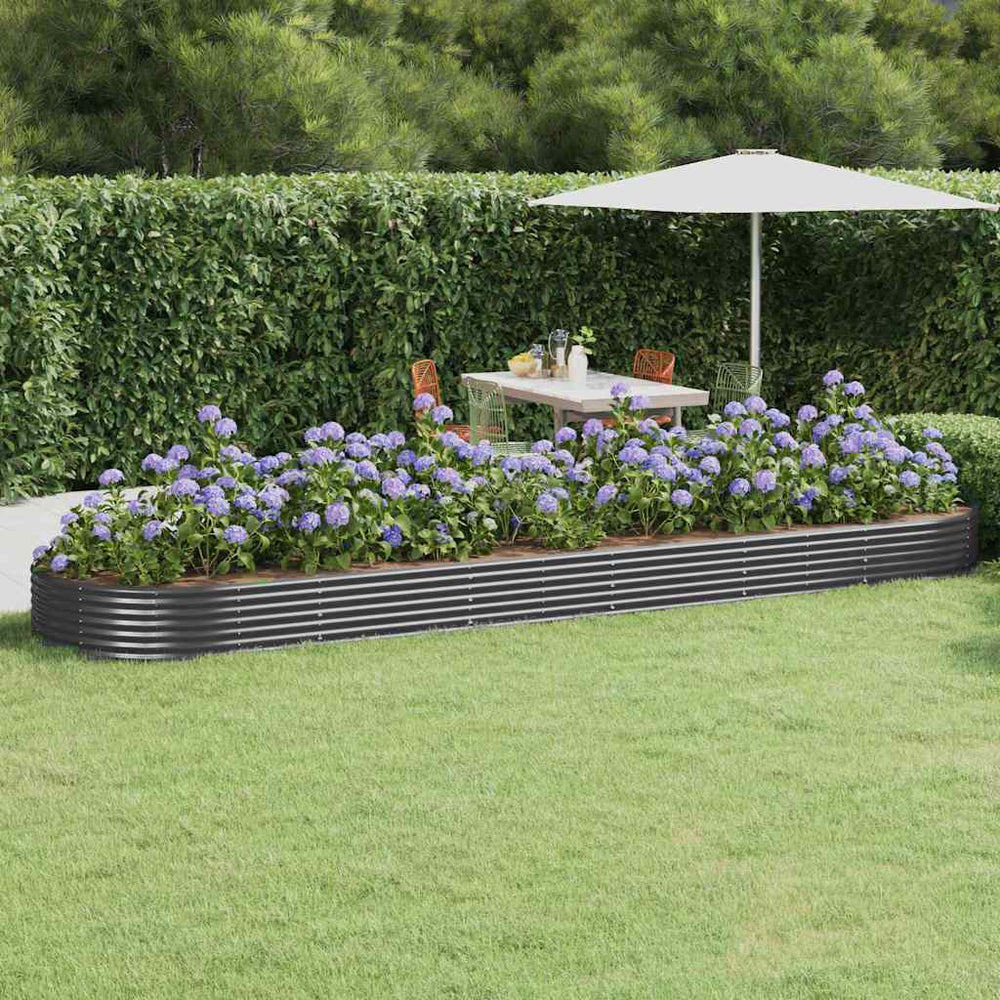 vidaXL Garden Raised Bed Galvanised Steel Depth 140 cm Anthracite